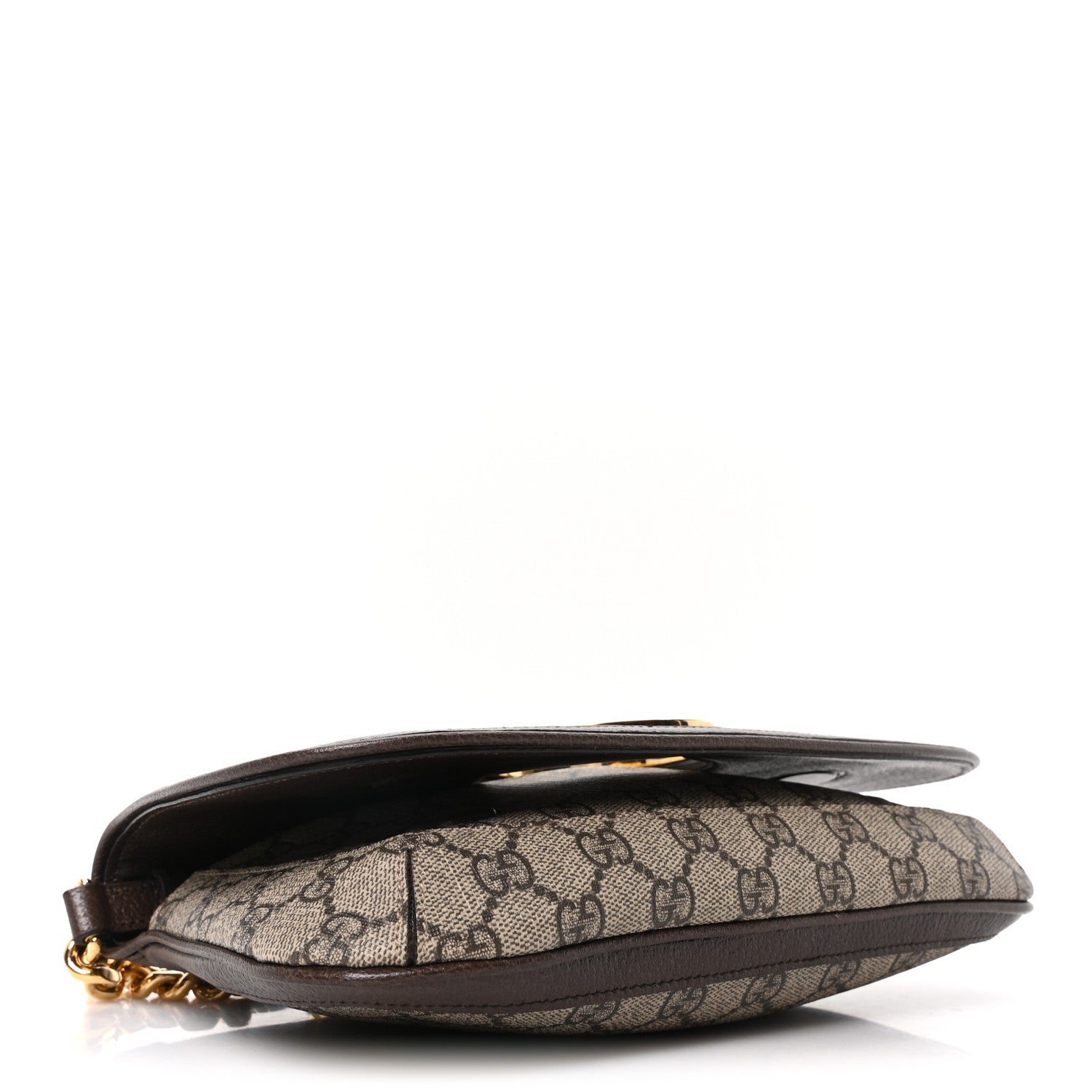 Gucci GG Supreme Monogram Textured Dollar Calfskin Blondie Chain Shoulder Flap Bag Beige Ebony New Acero 4 of 10