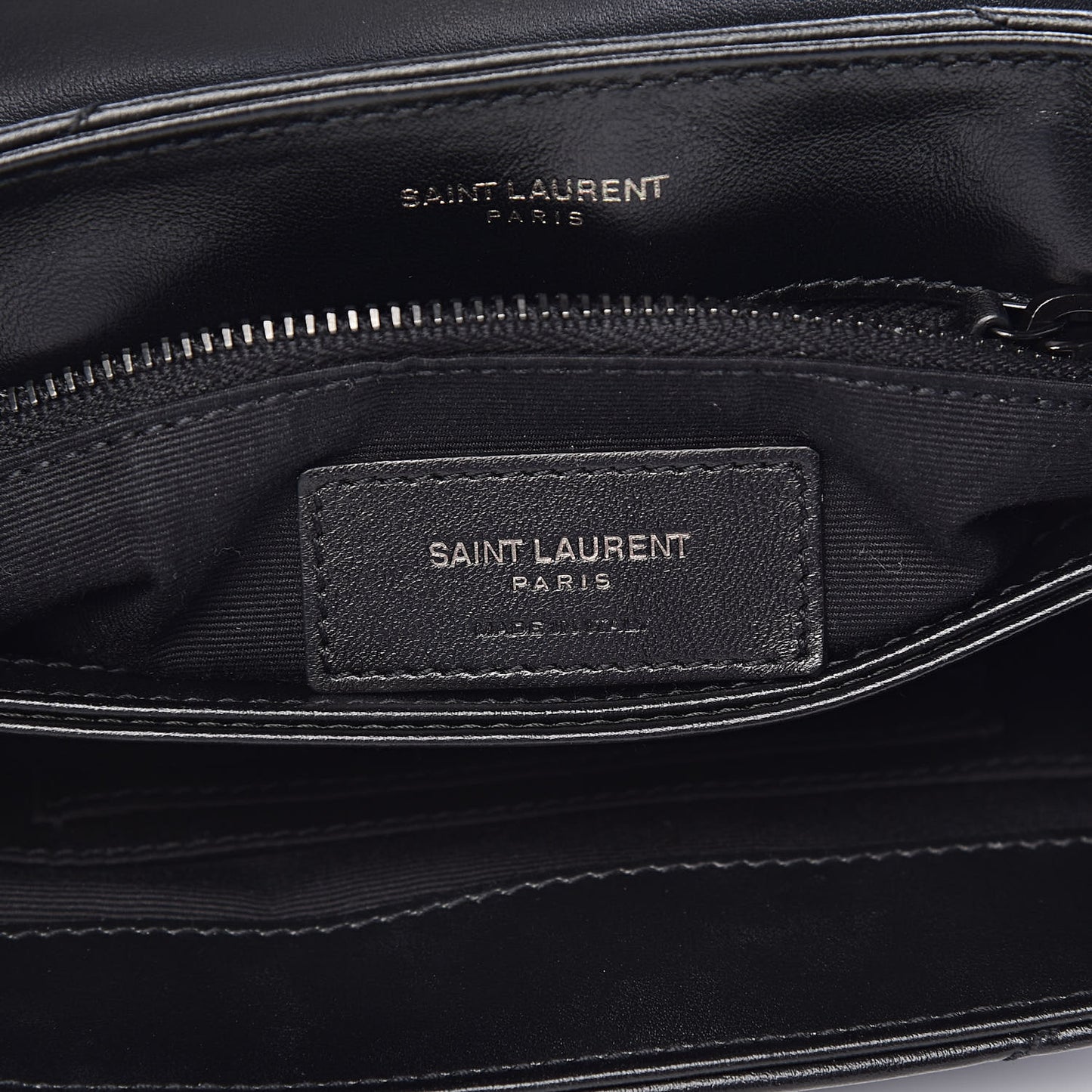 Calfskin Y Quilted Monogram Toy Loulou Crossbody Bag Black