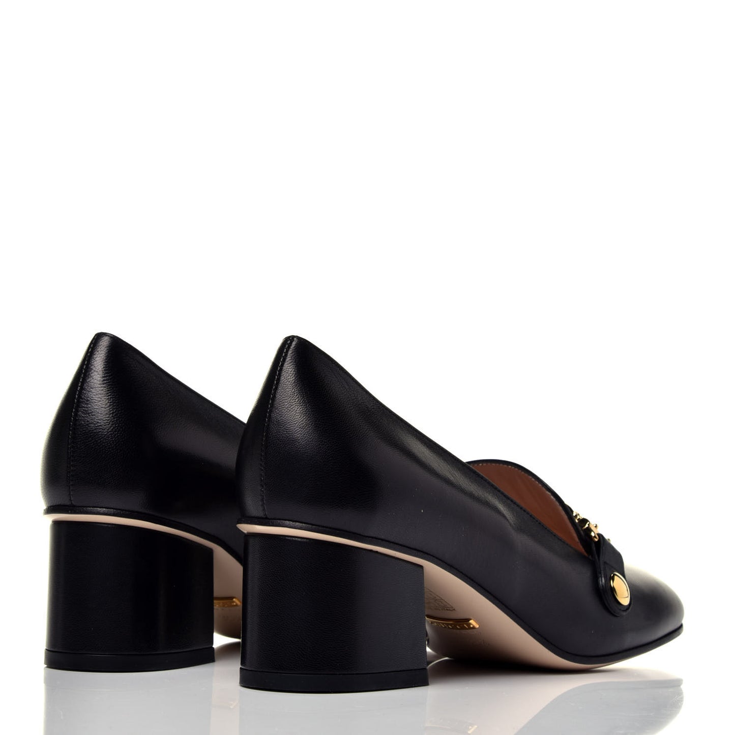 Malaga Kid Sylvie Web Chain Mid Heel Loafers 36.5 Black