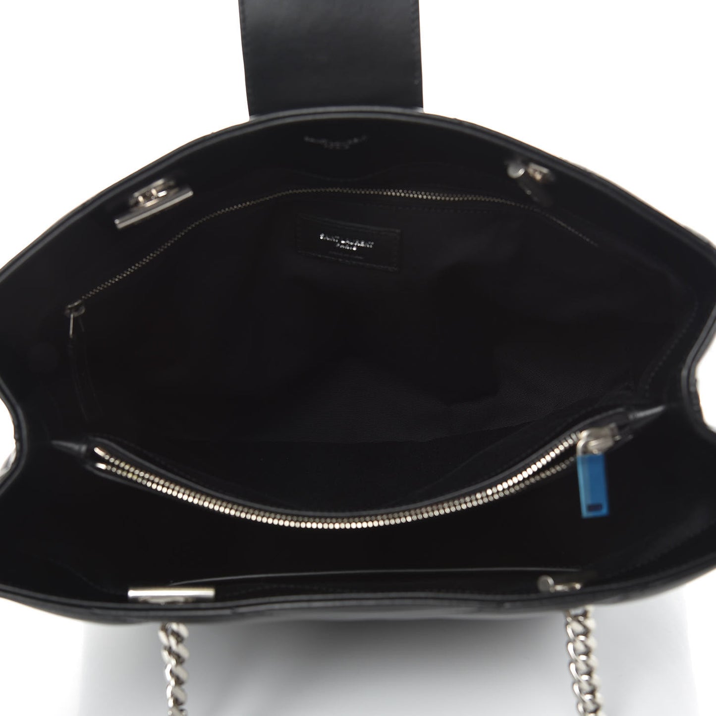 Calfskin Y Quilted Monogram Large Loulou Shopper Black