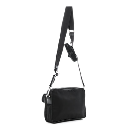 Prada Re-Nylon Saffiano Pocket Single Snap Buckle Shoulder Bag Black 3 of 13