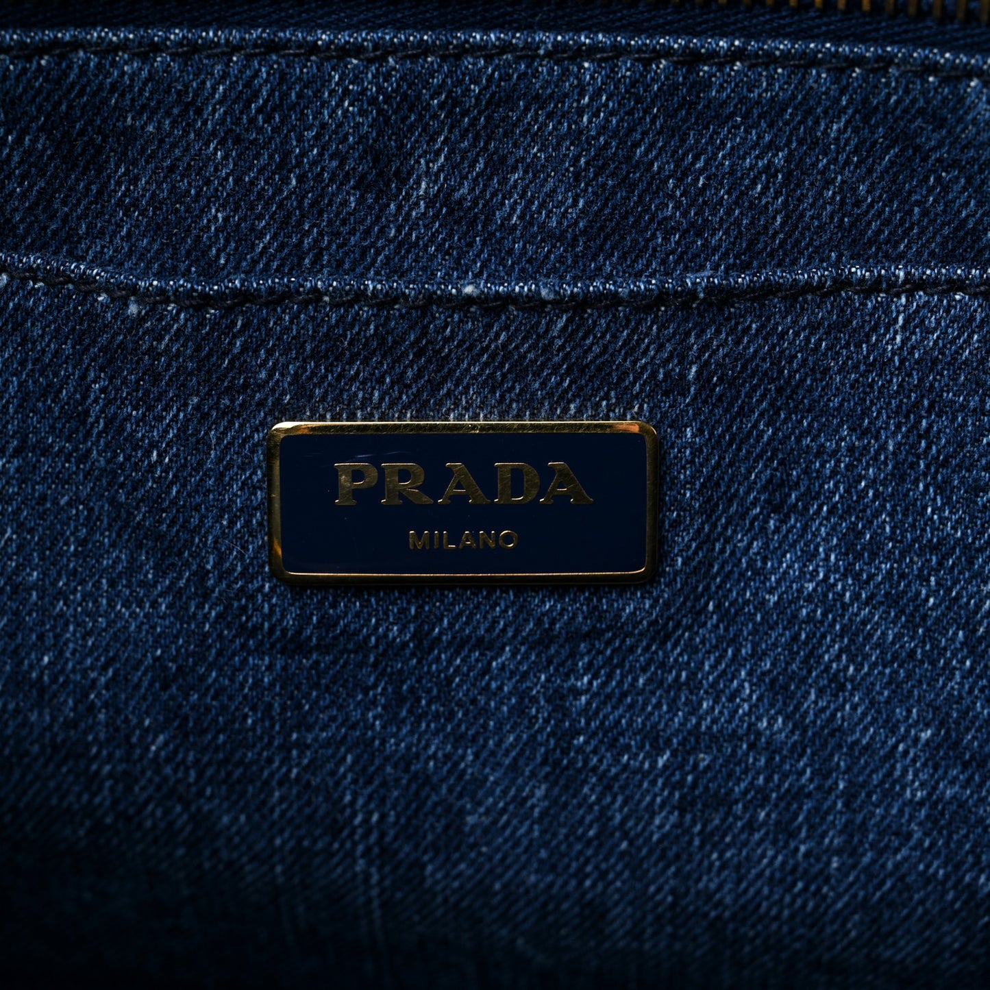 Denim Logo Tote Bleu