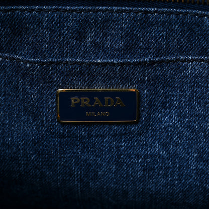 Prada Denim Logo Tote Bleu 6 of 11