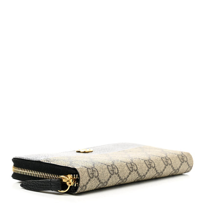 Gucci Dollar Calfskin GG Supreme Monogram GG Marmont Zip Around Wallet Black Beige Ebony 4 of 8