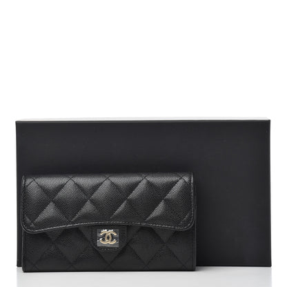 Chanel Caviar Quilted Medium Gusset Flap Wallet Black 9 of 9