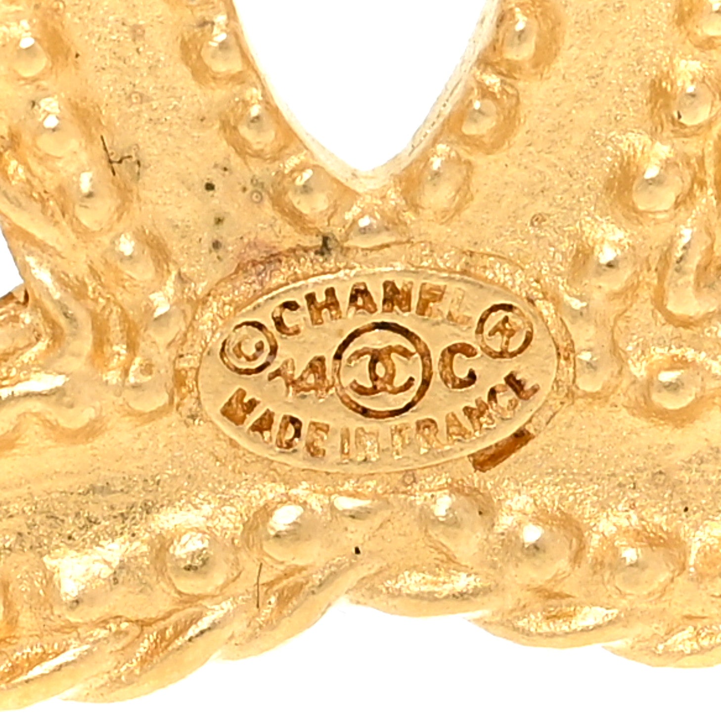 Chanel CC Drop Earrings Matte Gold 4 of 5