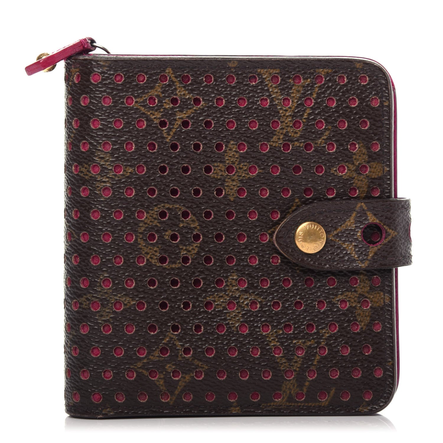 Louis Vuitton Monogram Perforated Compact Zipped Wallet Fuchsia 1 of 8