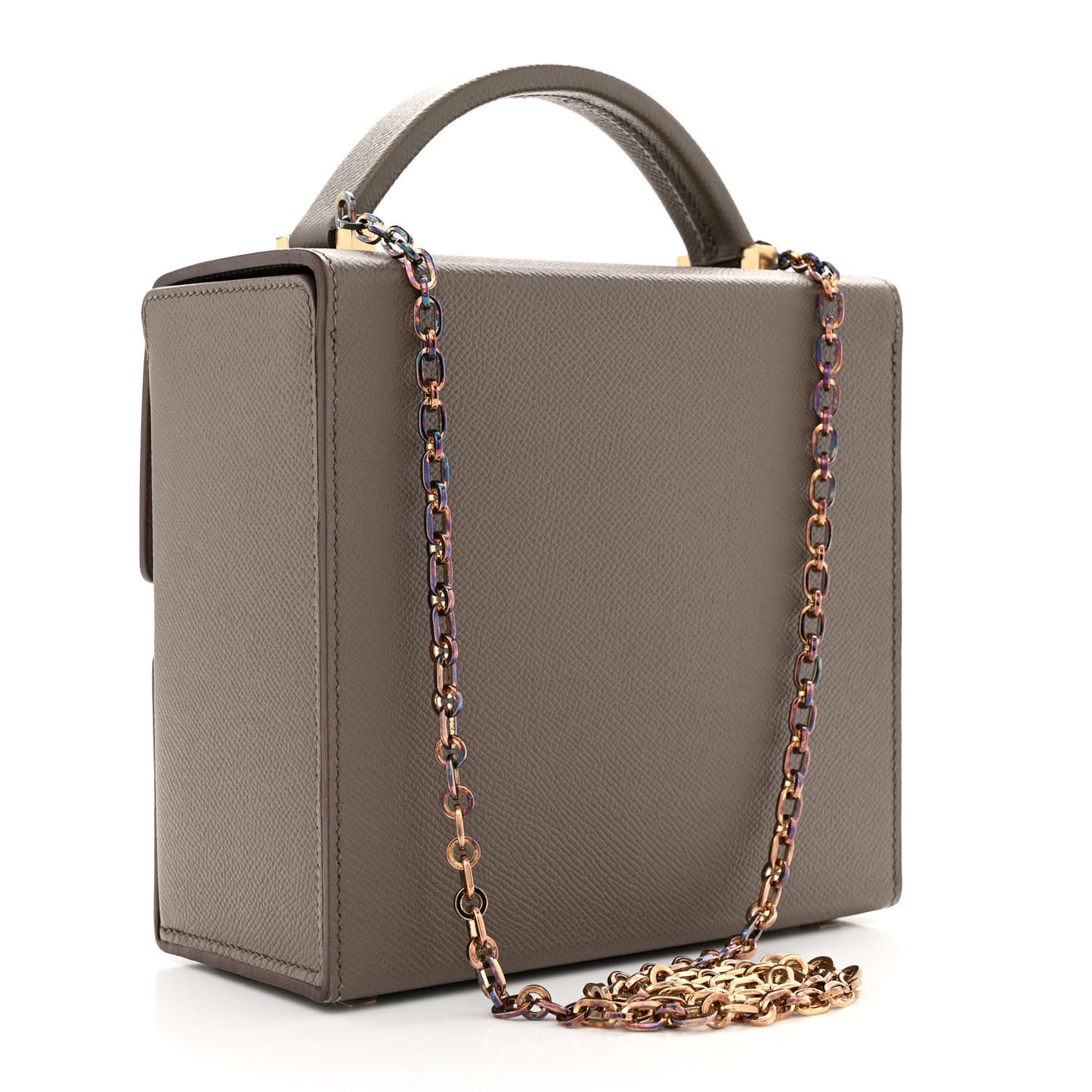 Epsom Cinhetic Boxy Top Handle Bag Etain