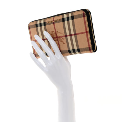 Burberry Haymarket Check Large Ziggy Zip Around Wallet Black 2 of 9
