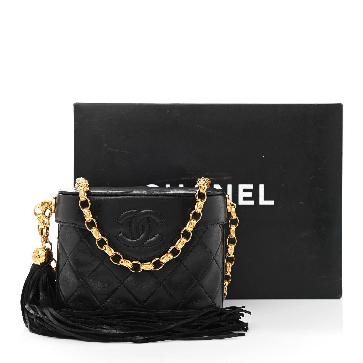 Chanel Lambskin Quilted Small Tassel Shoulder Bag Black 13 of 13