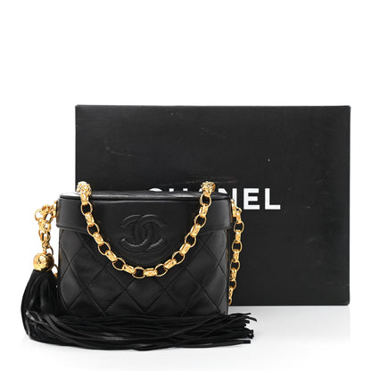 Chanel Lambskin Quilted Small Tassel Shoulder Bag Black 13 of 13
