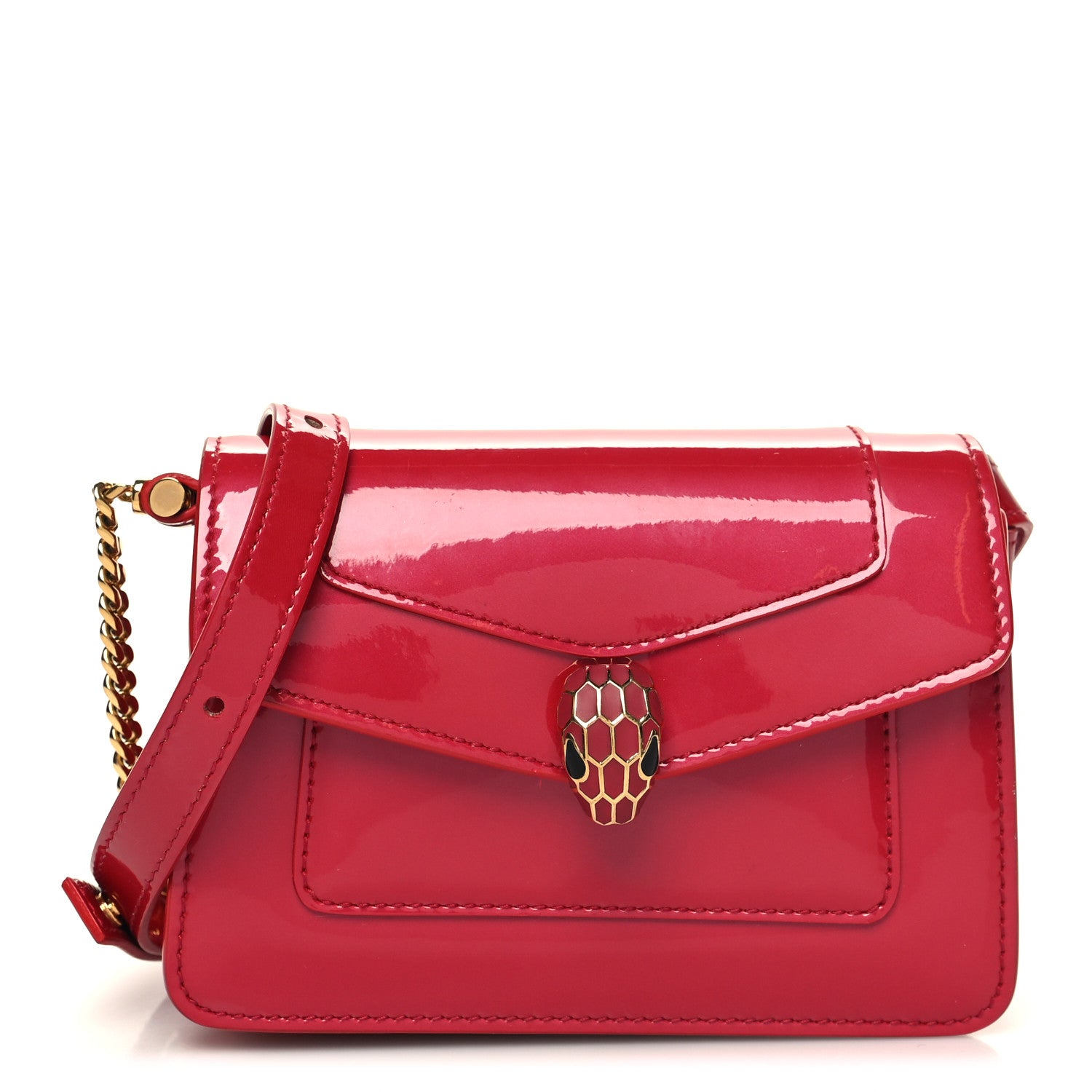 Bulgari Patent Serpenti Forever Mini Shoulder Bag Pink 1 of 11