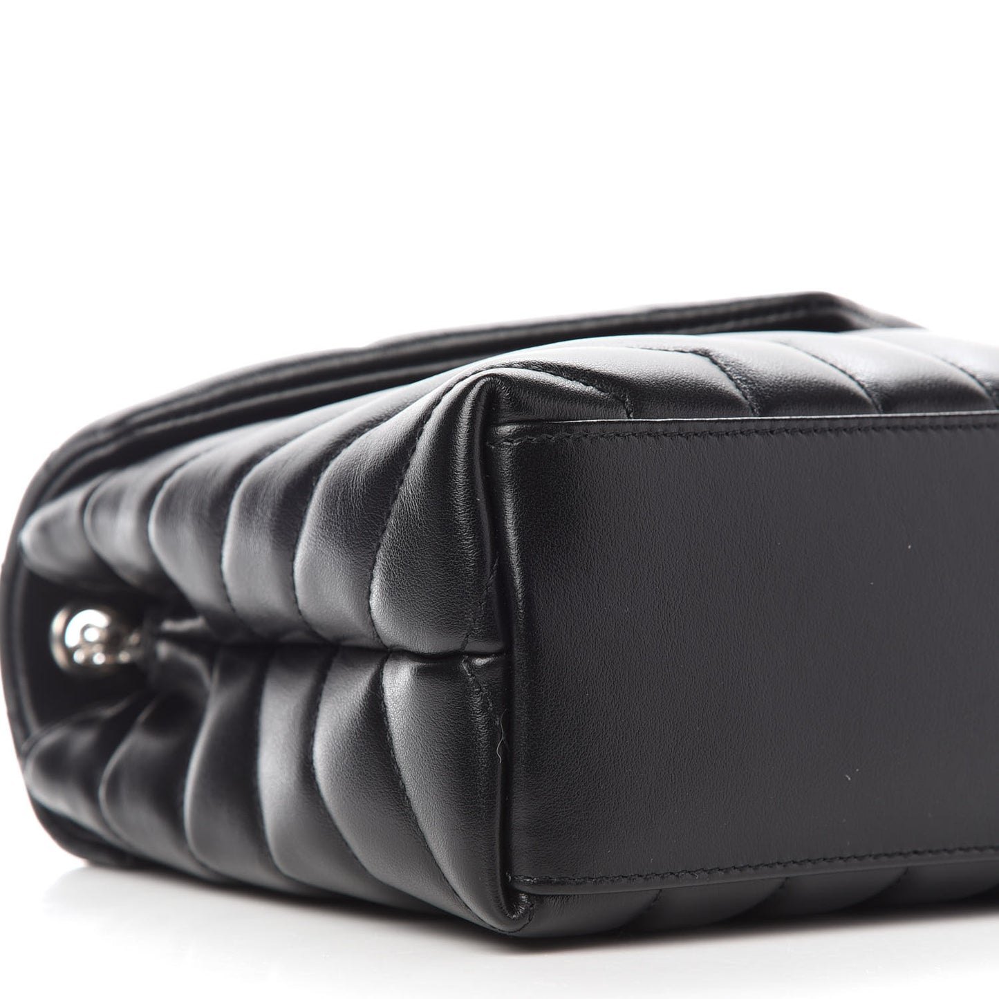 Calfskin Y Quilted Monogram Small Loulou Chain Satchel Black