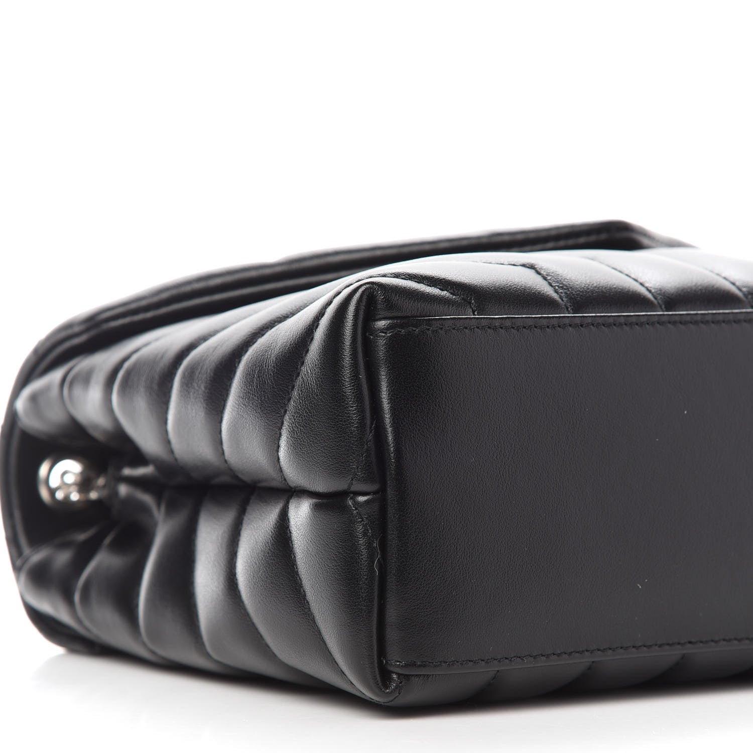 Saint Laurent Calfskin Y Quilted Monogram Small Loulou Chain Satchel Black 8 of 9