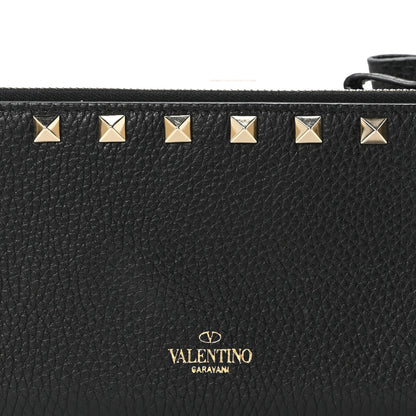 Valentino Garavani Pebbled Calfskin Rockstud Continental Wallet Black 7 of 9