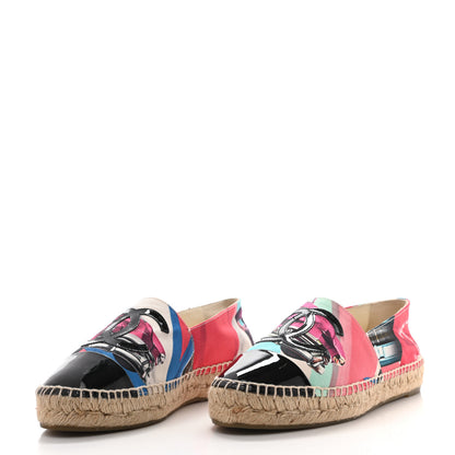 Chanel Fabric Patent CC Espadrilles 38 Multicolor Black 3 of 12
