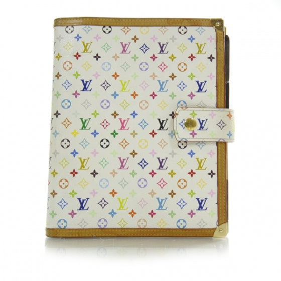 Louis Vuitton Monogram Multicolor Large Ring Agenda w Notepad White 1 of 8