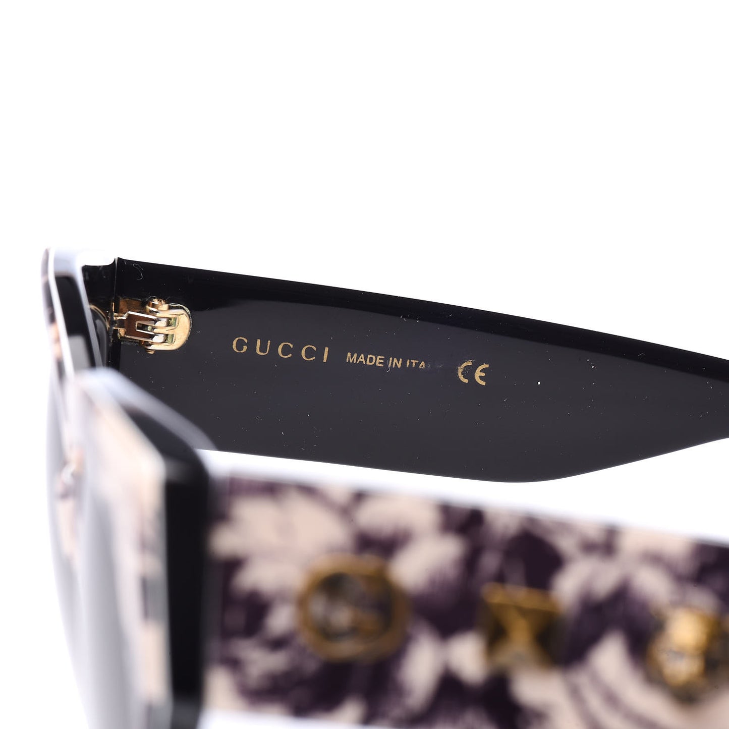 Acetate Herbarium Print Square Frame Sunglasses GG0059S White