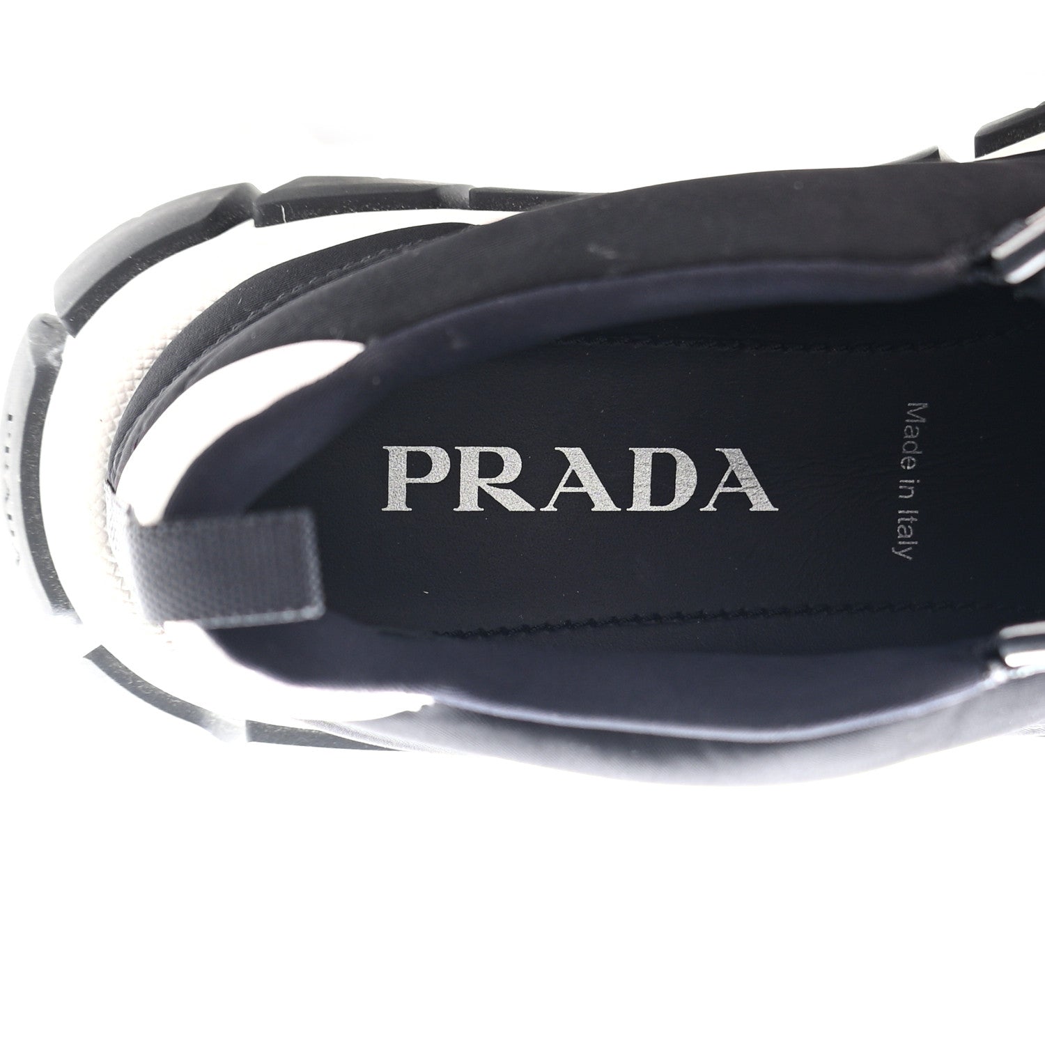 Prada Re-Nylon Gabardine Womens Rush Sneakers 37 Black White 7 of 9