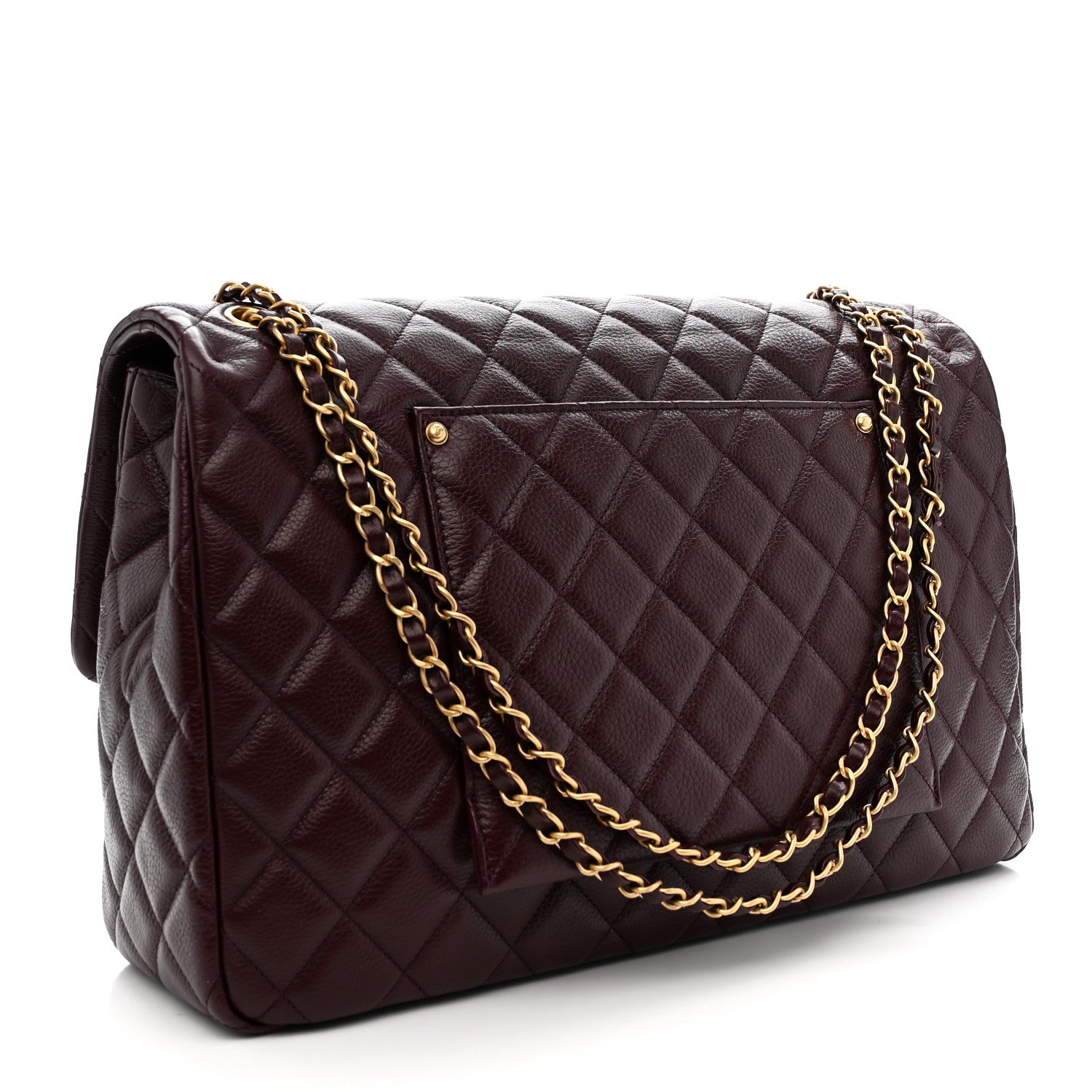 Chanel Grained Calfskin Quilted XXL Travel Flap Bag Burgundy 3 of 11