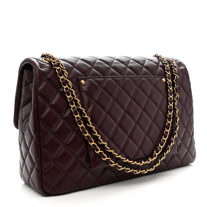 Chanel Grained Calfskin Quilted XXL Travel Flap Bag Burgundy 3 of 11