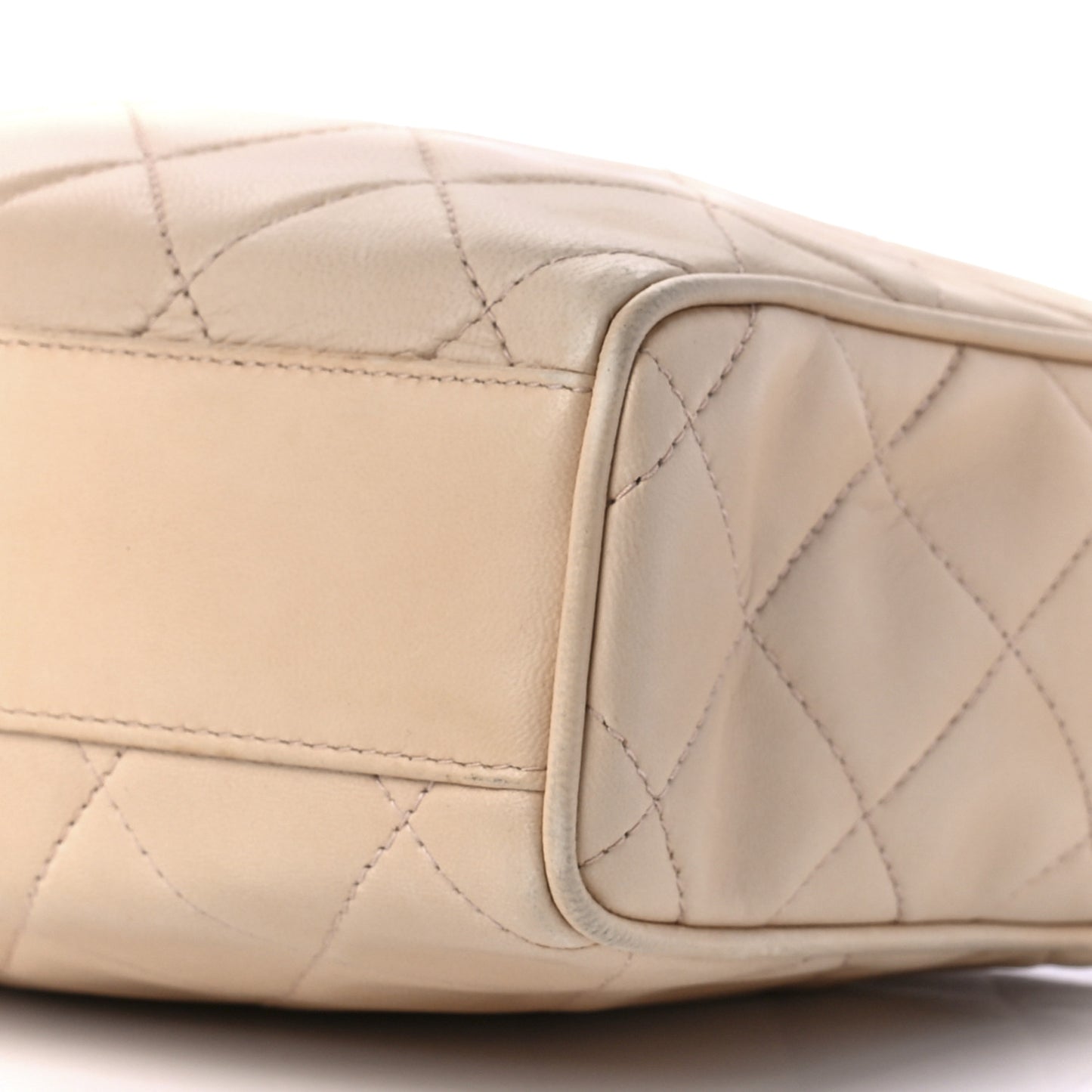 Lambskin Quilted Shoulder Bag Beige