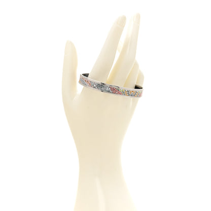 Hermes Enamel Printed Le Jardin De La Maharani Narrow Bracelet 65 Rose Candeur 2 of 6