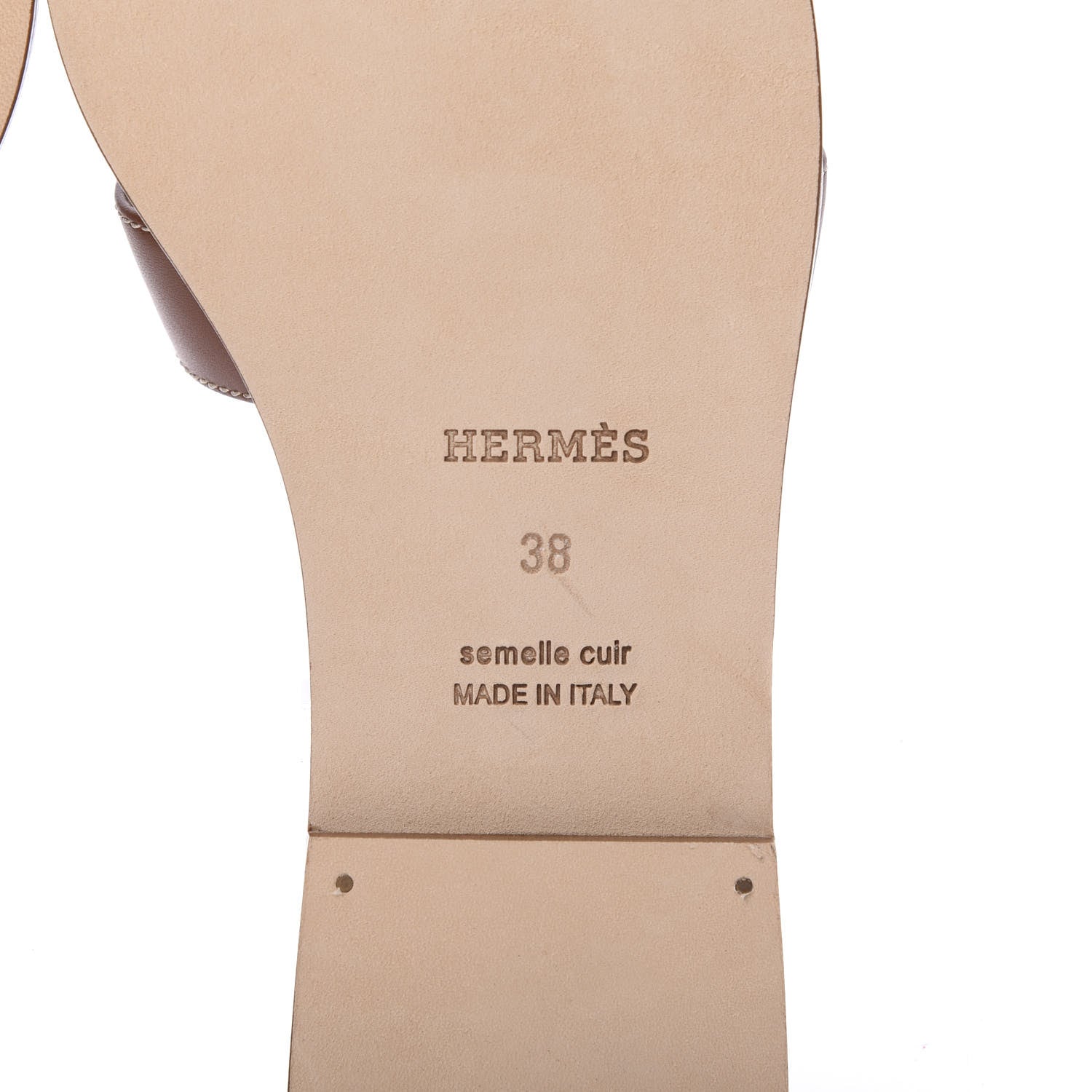 Hermes Box Calfskin Oran Sandals 38 Gold 6 of 8