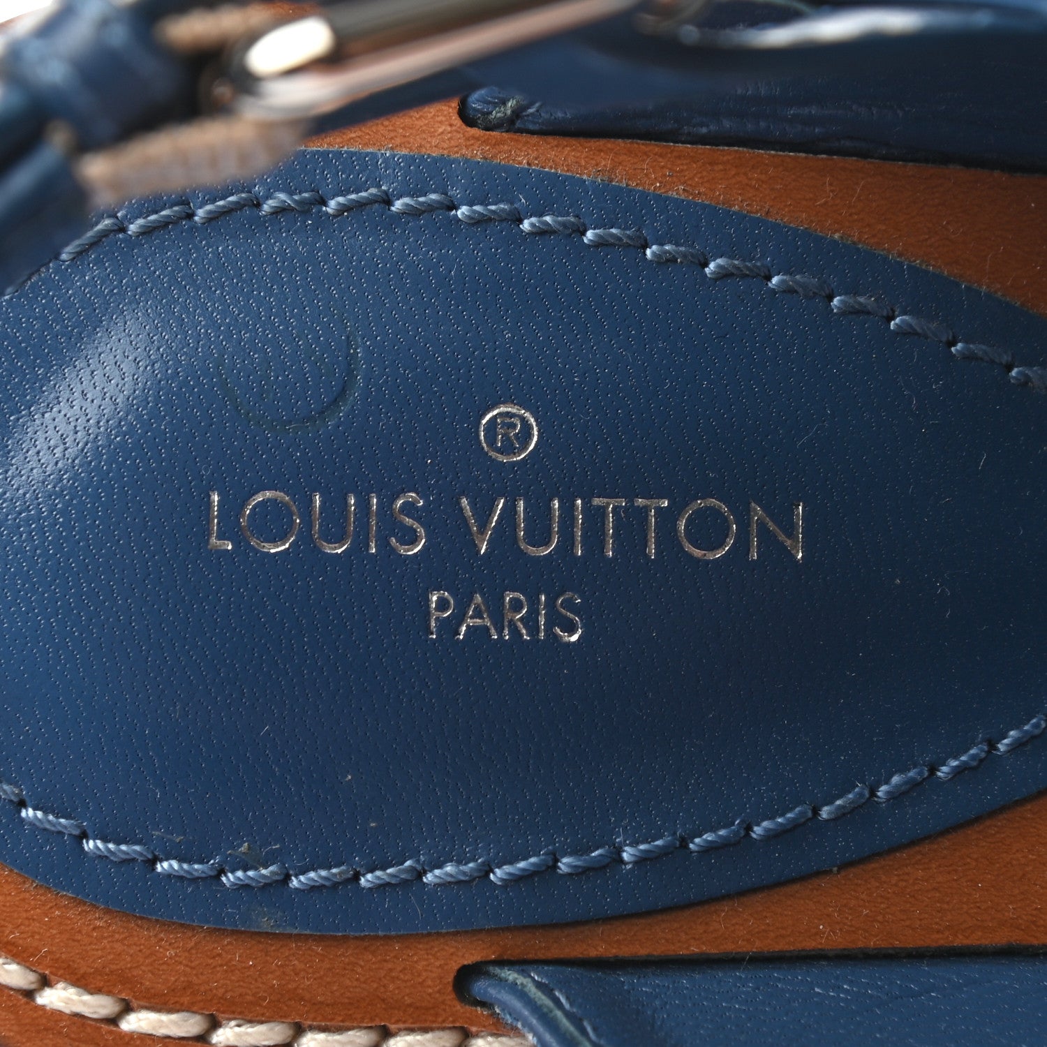 Louis Vuitton Monogram Denim Starboard Flat Thong Sandal 37 Blue 7 of 8