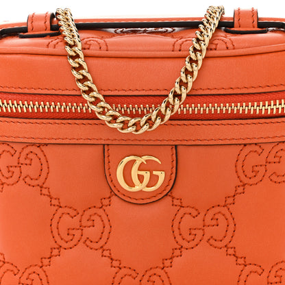 Gucci Calfskin GG Matelasse Mini Top Handle Bag Deep Orange 8 of 10