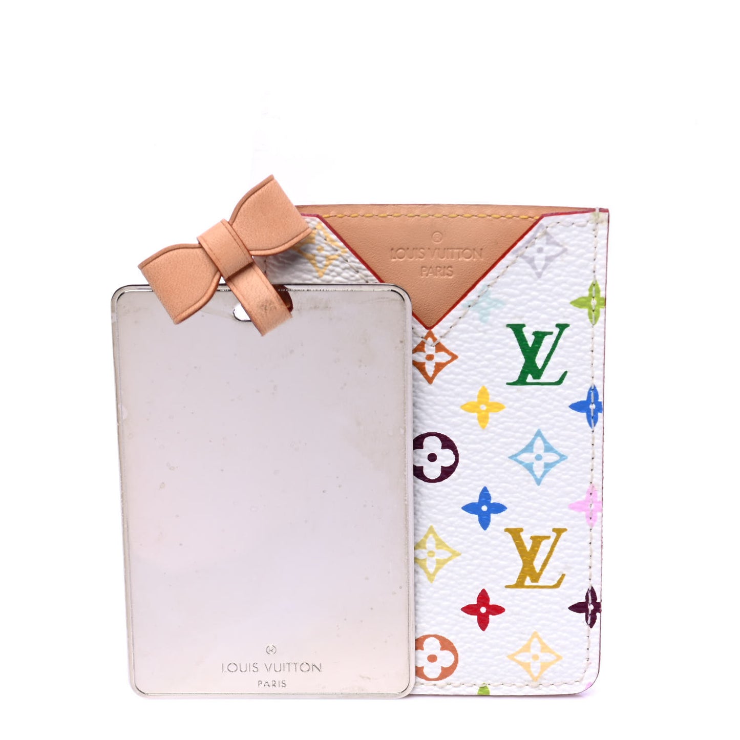 Monogram Multicolor Mirror and Case Pouch White