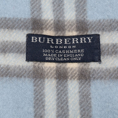 Burberry Cashmere Check Scarf Light Blue 5 of 5