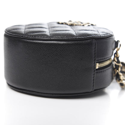 Chanel Caviar Quilted French New Wave Round Clutch With Chain Black 9 of 11