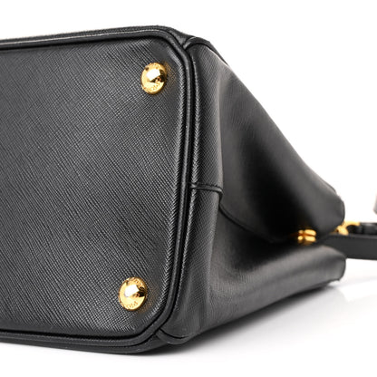 Prada Saffiano Small Galleria Double Zip Tote Black 10 of 12