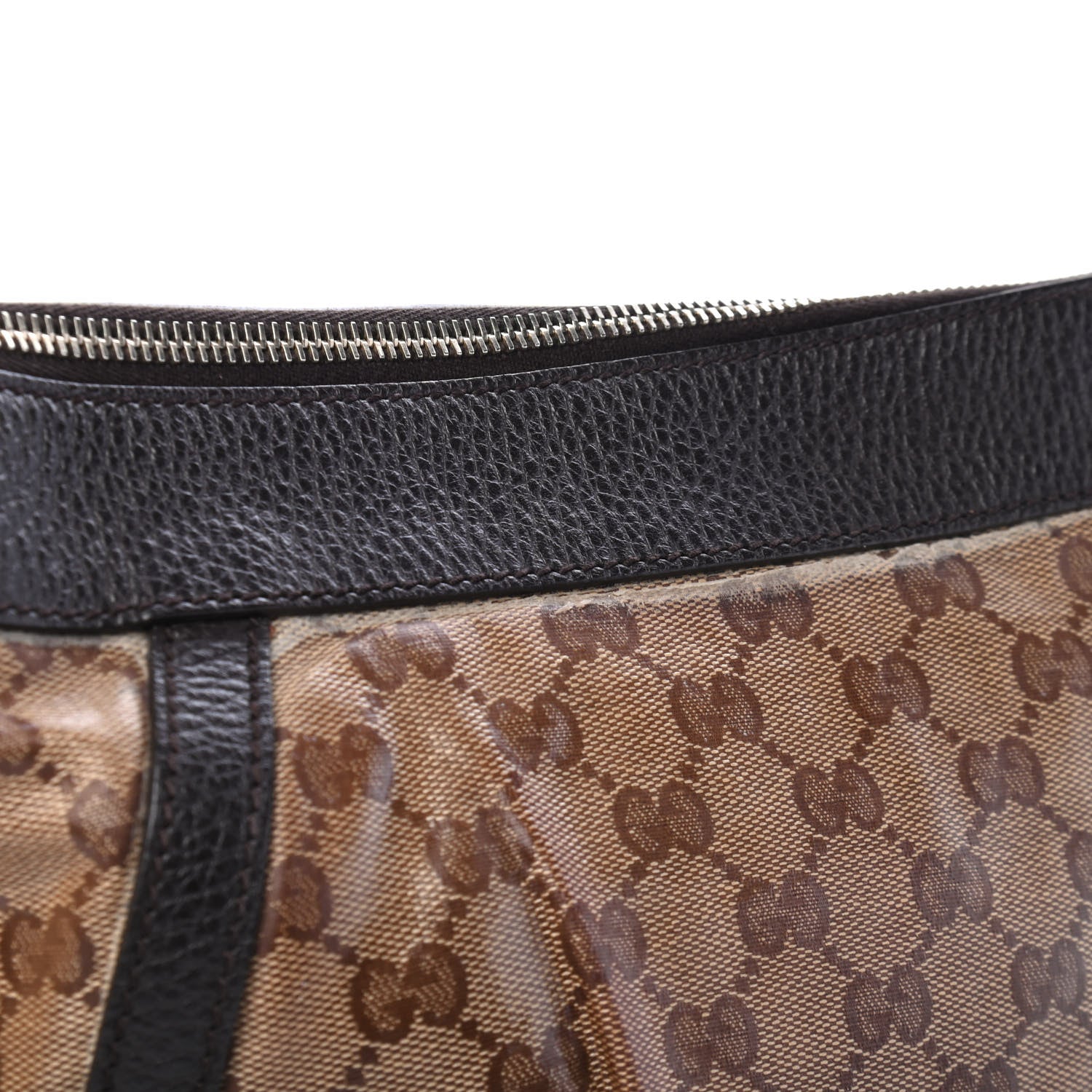 Gucci Crystal Monogram Small D Gold Ring Messenger Dark Brown 6 of 6