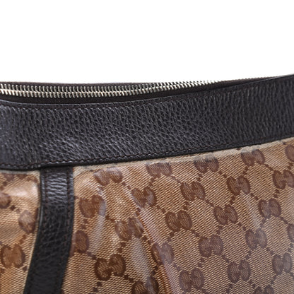 Gucci Crystal Monogram Small D Gold Ring Messenger Dark Brown 6 of 6