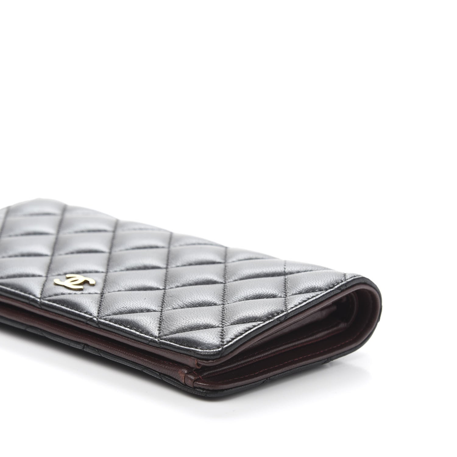 Chanel Lambskin Quilted Yen Wallet Black 11 of 12