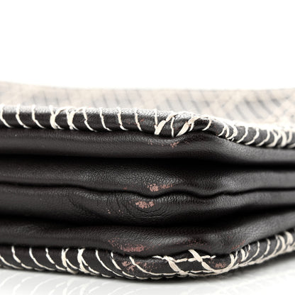 Celine Lambskin Small Trio Crossbody Bag White Brown 12 of 13