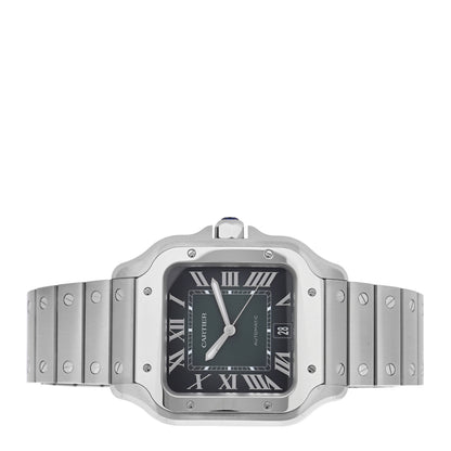 Cartier Stainless Steel 39.8mm Santos De Cartier Automatic Watch Green 2 of 5