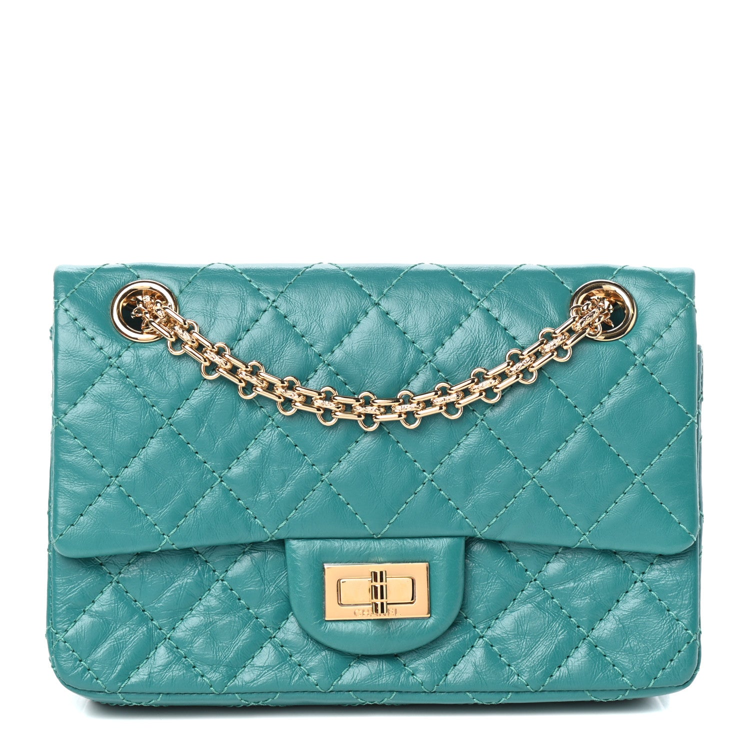 Chanel Aged Calfskin Quilted 2.55 Reissue Mini Flap Green 1 of 10