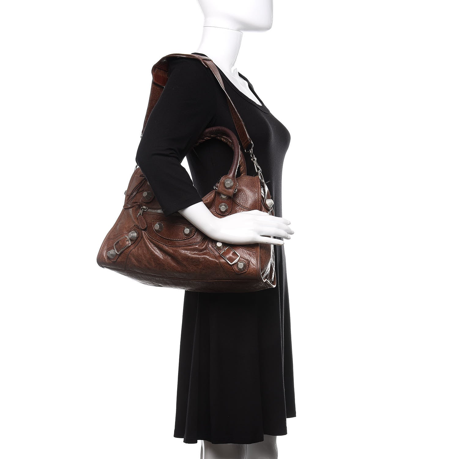 Balenciaga Agneau Giant 21 Silver Hardware City Chataigne 2 of 19