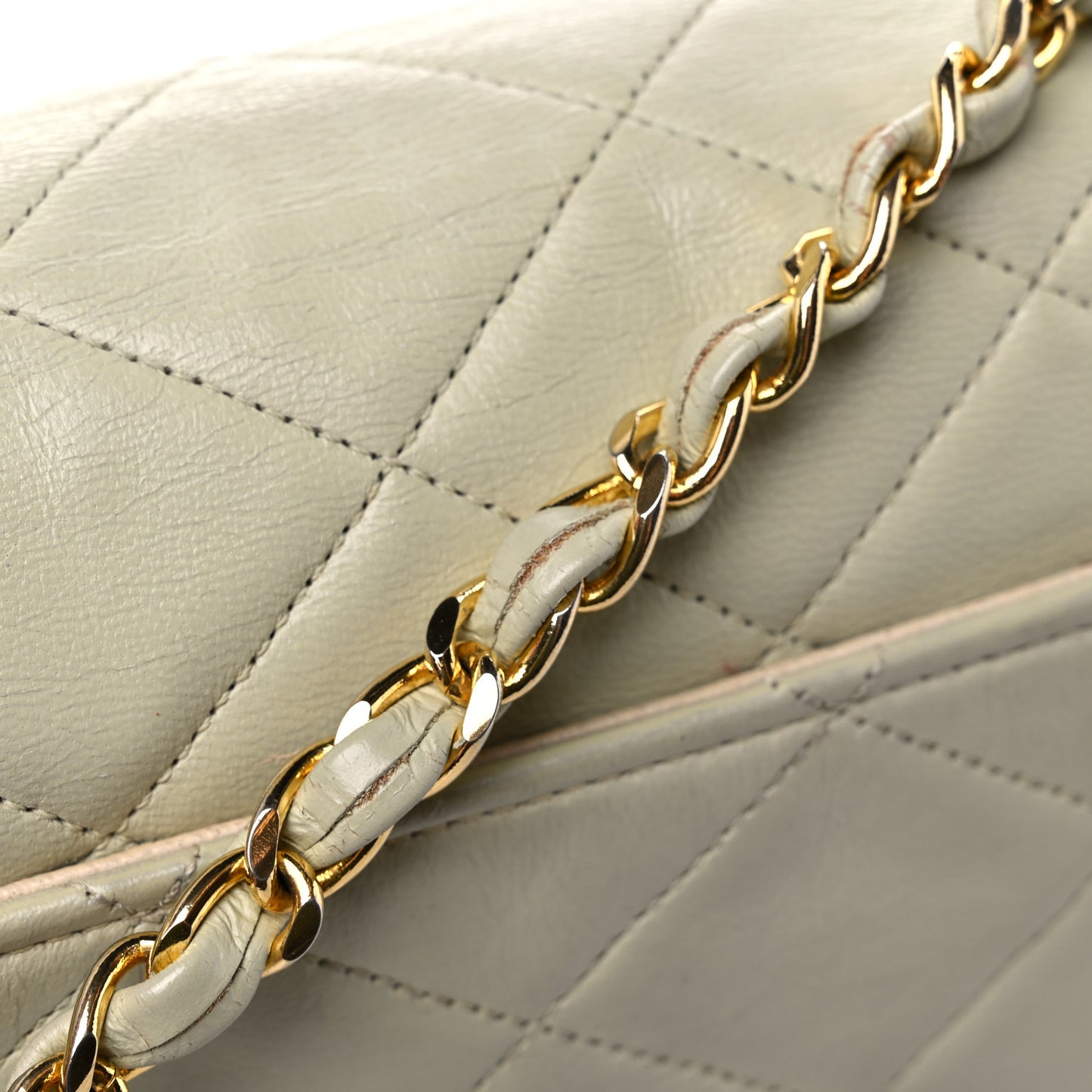 Lambskin Quilted Small Single Flap Beige