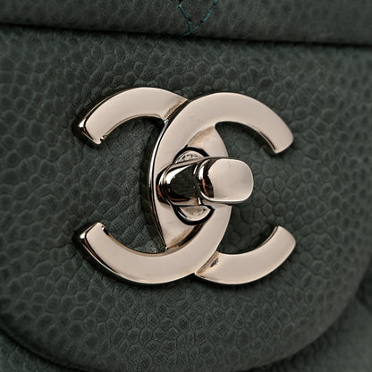 Chanel Iridescent Caviar Quilted Jumbo Double Flap Green 11 of 13