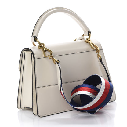 Gucci Calfskin Sylvie Web Small Queen Margaret Top Handle Bag White 3 of 10