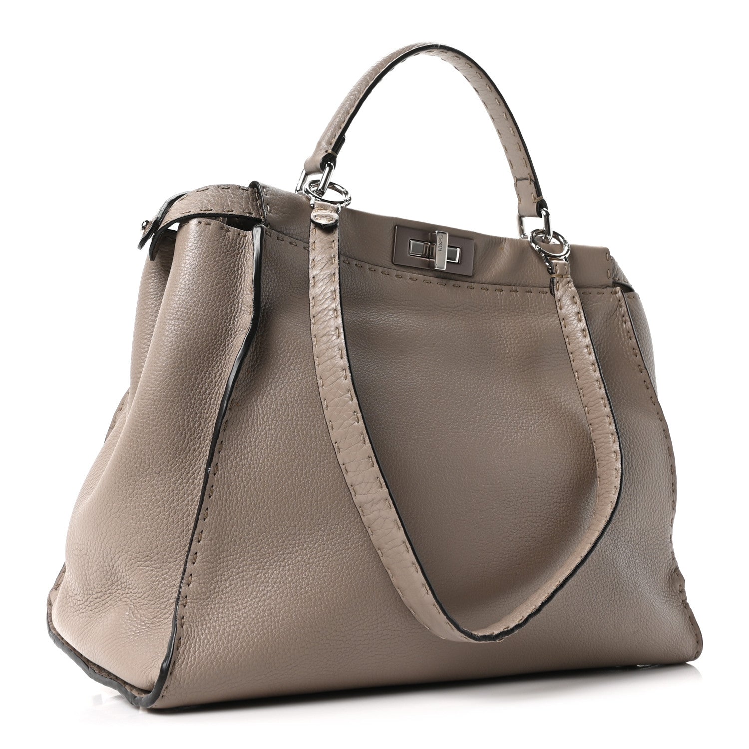 Fendi Cuoio Romano Selleria Large Peekaboo Iconic Satchel Corda 3 of 9