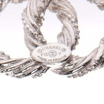 Crystal CC Twisted Earrings Silver