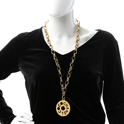 Chanel Coco Chanel Logo Necklace Gold 2 of 8