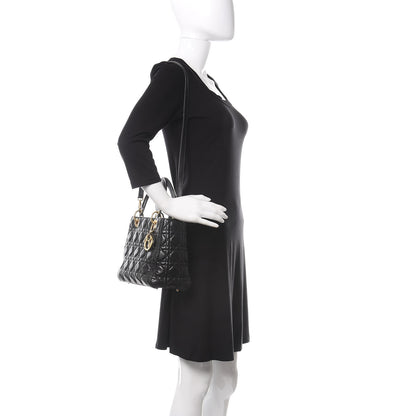 Christian Dior Lambskin Cannage Medium Lady Dior Black 3 of 12