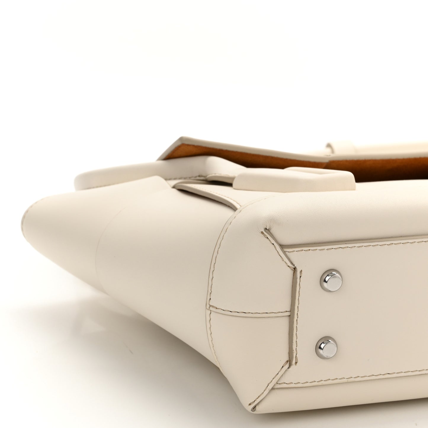 French Calfskin Maxi Intrecciato Small Arco Bianco