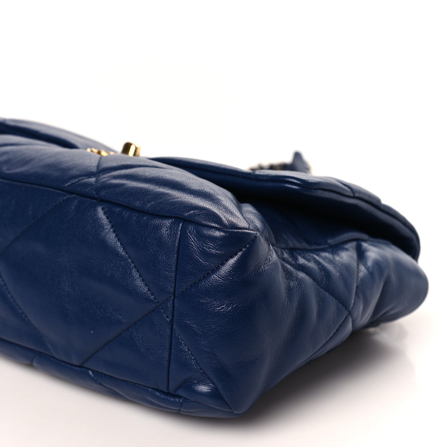 Chanel Goatskin Quilted Large Chanel 19 Flap Dark Blue 9 of 9